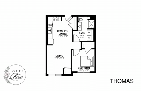 a floor plan of a home with a bedroom and a living room